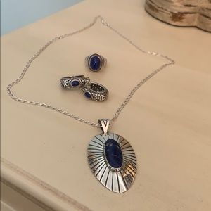 Sterling Silver and Lapis Set